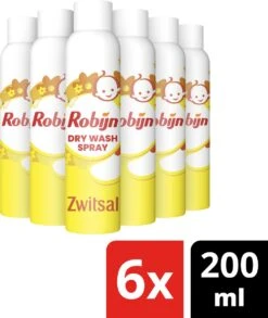 Robijn Zwitsal Dry Wash Spray - 6 X 200 Ml - Voordeelverpakking -Dagelijkse Benodigdheden Winkel 1013x1200