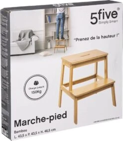 5Five - Bamboe Keukentrapje/opstapje Met 2 Treden 47 Cm - Keuken/badkamer Krukjes -Dagelijkse Benodigdheden Winkel 1043x1200 1