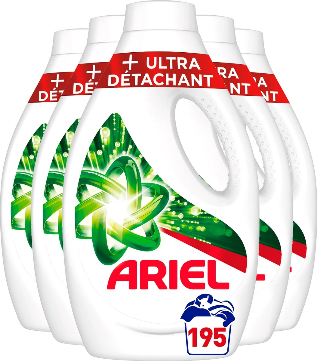Ariel Vloeibaar Wasmiddel - +Ultra Détachant - Voordeelverpakking 5 X 39 Wasbeurten 1 Ariel Vloeibaar Wasmiddel - +Ultra Détachant - Voordeelverpakking 5 X 39 Wasbeurten