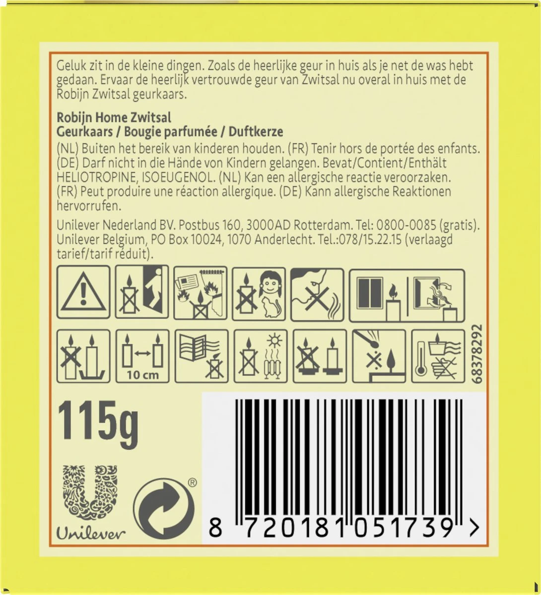 Robijn Zwitsal - Home Geurkaars - 115 Gram 3 Robijn Zwitsal - Home Geurkaars - 115 Gram - Afbeelding 3