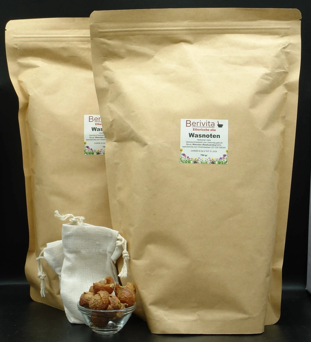 Wasnoten 3kg Met 4 Waszakjes - Zeepnoten - Natuurlijk Wassen - 4x750gr 1 Wasnoten 3kg Met 4 Waszakjes - Zeepnoten - Natuurlijk Wassen - 4x750gr