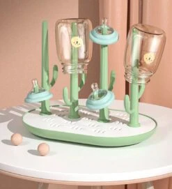 Merkloos Flessen Droogrek - Baby Flessenrek - Afdruiprek - Groen - Drying Rack - Bidon - Babyfles
