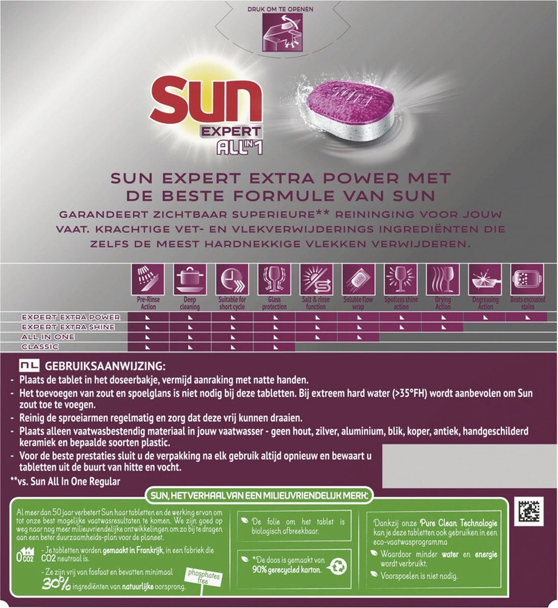 SUN® Sun Expert All-in 1 Vaatwastabletten - 60 Tabletten - Voordeelverpakking 2 SUN® Sun Expert All-in 1 Vaatwastabletten - 60 Tabletten - Voordeelverpakking - Afbeelding 2