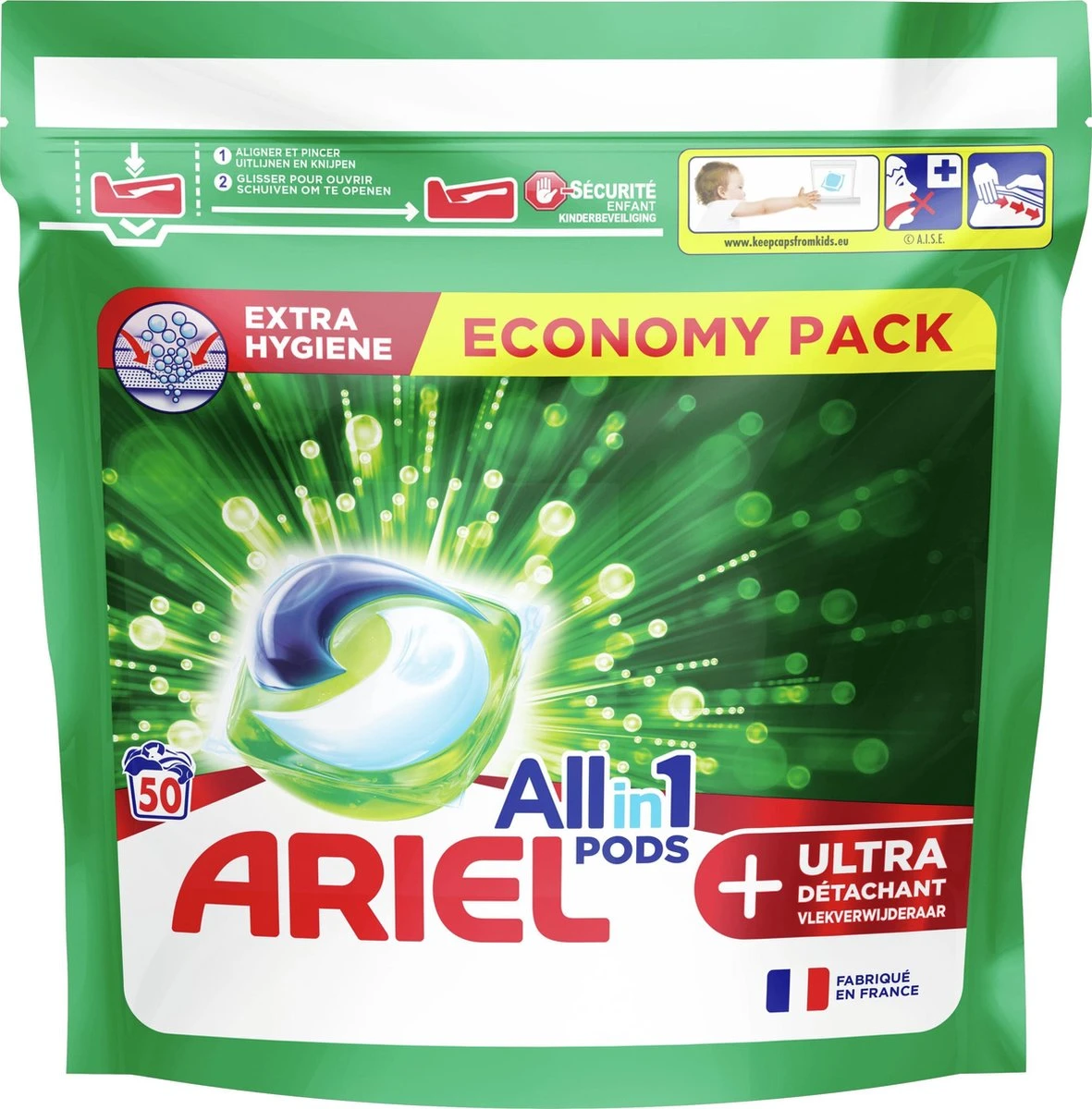 Ariel All In 1 Wasmiddel Pods + Ultra Vlekverwijderaar - 2x50 Wasbeurten - Voordeelverpakking 2 Ariel All In 1 Wasmiddel Pods + Ultra Vlekverwijderaar - 2x50 Wasbeurten - Voordeelverpakking - Afbeelding 2