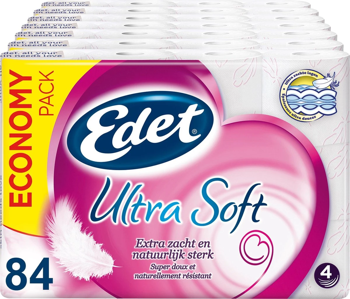 Edet Ultra Soft 4-laags Wc Papier - 84 Rollen 1 Edet Ultra Soft 4-laags Wc Papier - 84 Rollen