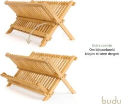 Budu Afdruiprek - Afdruiprekje Van Bamboe Hout - Afdruiprek Voor Afwas - Vaatwasrek - Keukenrek - Inklapbaar - Opvouwbaar - -Dagelijkse Benodigdheden Winkel 1200x1037 1