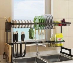 Sens Design Afwasrek Zwart - Afdruiprek - 82,5 Cm - RVS -Dagelijkse Benodigdheden Winkel 1200x1042