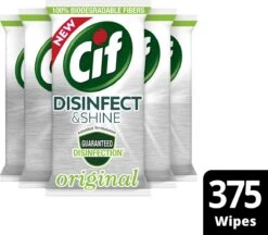 Cif Disinfect & Shine Wipes Doden 99,99% Van De Bacteriën Original Desinfecterende Schoonmaakdoekjes, Van 100% Biologisch Afbreekbaar Textiel 5 X 75 Doekjes -Dagelijkse Benodigdheden Winkel 1200x1050 3