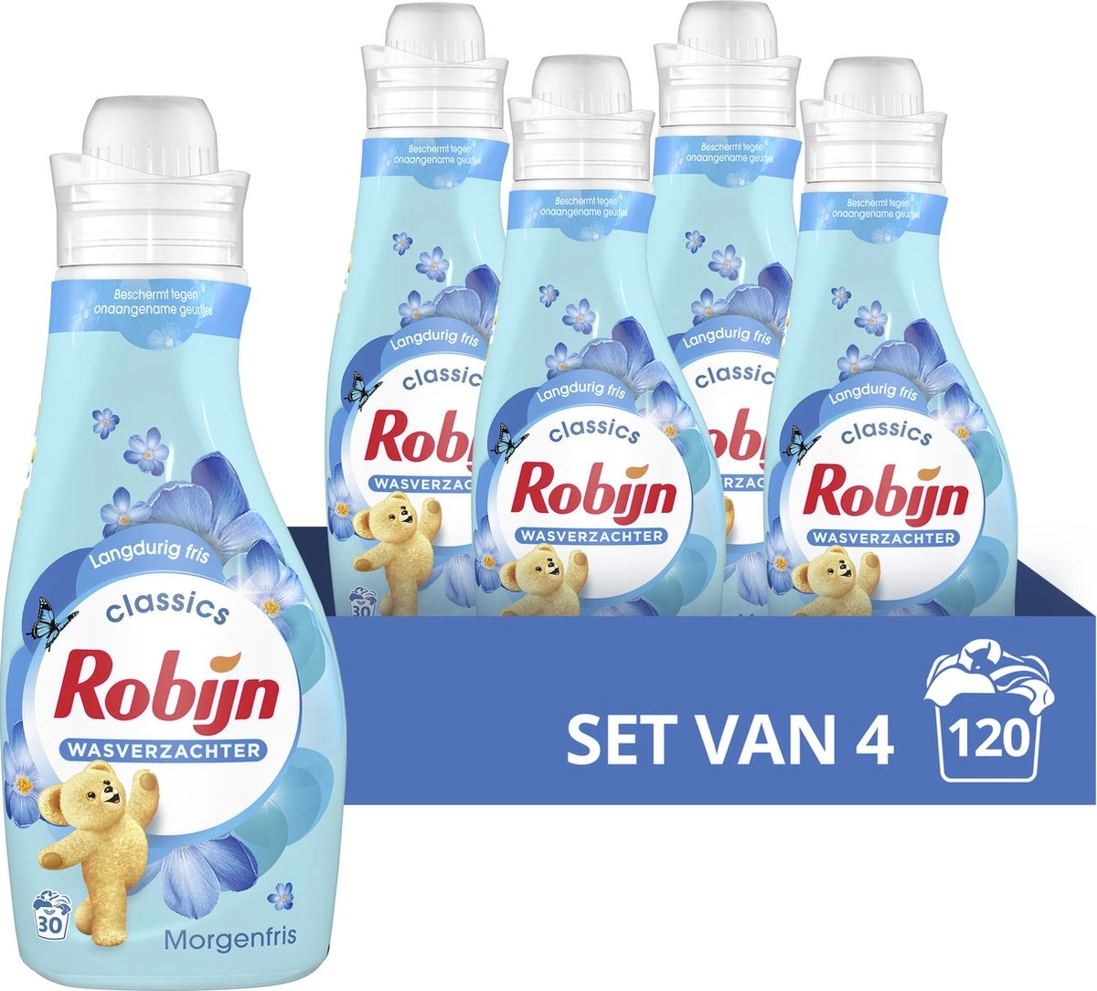 Robijn Classics Morgenfris Wasverzachter - 4 X 30 Wasbeurten - Voordeelverpakking 1 Robijn Classics Morgenfris Wasverzachter - 4 X 30 Wasbeurten - Voordeelverpakking
