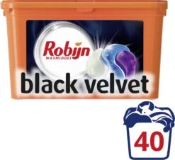 Robijn Black Velvet 3 In 1 Wascapsules - 40 Wasbeurten - Kwartaalbox -Dagelijkse Benodigdheden Winkel 1200x1098