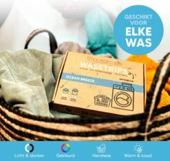 Wasmiddeldoekjes - Ocean Breeze Wasstrips 64 Wasbeurten – Wasmiddel Wasdoekjes - Natuurlijke Wasverzachter – Vegan – Zero Waste -Dagelijkse Benodigdheden Winkel 1200x1135 1