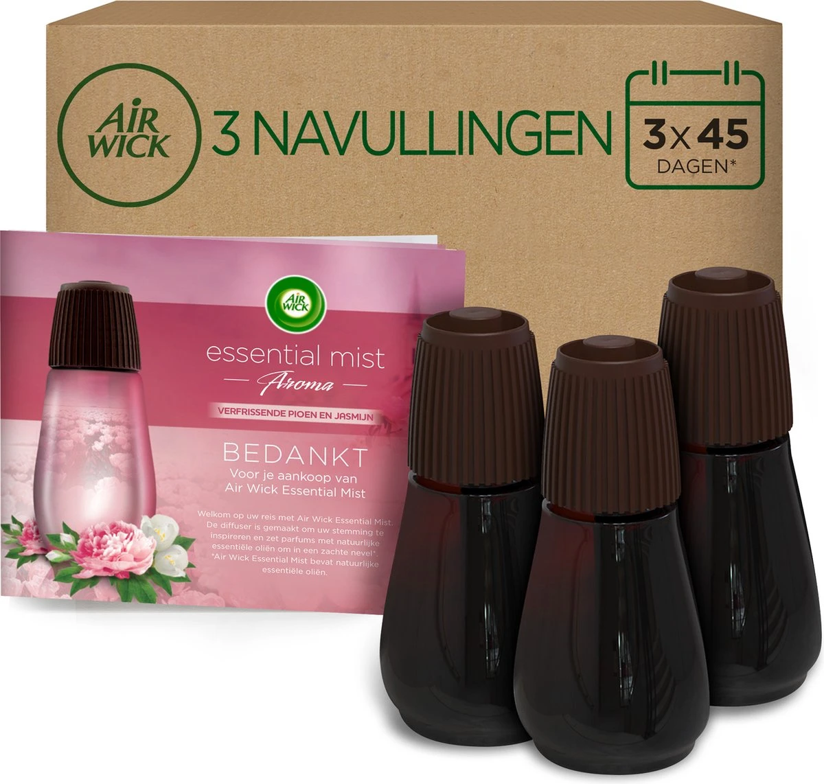 Air Wick Essential Mist Automatische Luchtverfrisser - Verfrissende Pioen En Jasmijn - 3 Navullingen 1 Air Wick Essential Mist Automatische Luchtverfrisser - Verfrissende Pioen En Jasmijn - 3 Navullingen