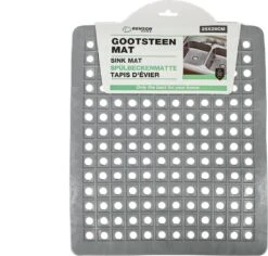 Merkloos Gootsteenmat PVC Vierkant Grijs 28 Cm -Dagelijkse Benodigdheden Winkel 1200x1145