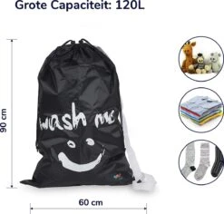 Wonair - Waszak Groot - 60x90cm - Zwart - Met Trekkoord En Draagband -Dagelijkse Benodigdheden Winkel 1200x1147 2