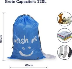 Wonair - Grote Waszak - 60x90cm - Hemelsblauw - Met Trekkoord En Draagband -Dagelijkse Benodigdheden Winkel 1200x1147