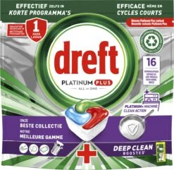 Dreft Platinum Plus All In One Machine Clean - Vaatwastabletten - 5 X 16 Tabletten -Dagelijkse Benodigdheden Winkel 1200x1169 12