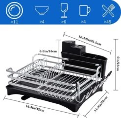 Doogo® Afdruiprek Met Bestekkorf En Lekbak Voor Keukenborden En Bestek Afdruiprek Met Draaibare Uitloop 11 Doogo® Afdruiprek Met Bestekkorf En Lekbak Voor Keukenborden En Bestek Afdruiprek Met Draaibare Uitloop -Dagelijkse Benodigdheden Winkel 1200x1173 5