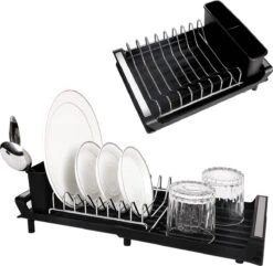 MIRI Afdruiprek – Afwasrek – Uitschuifbaar – Met Lekbak In Gootsteen – Afwas – Roestvrij Staal – Zwart 11 MIRI Afdruiprek – Afwasrek – Uitschuifbaar – Met Lekbak In Gootsteen – Afwas – Roestvrij Staal – Zwart -Dagelijkse Benodigdheden Winkel 1200x1173 9