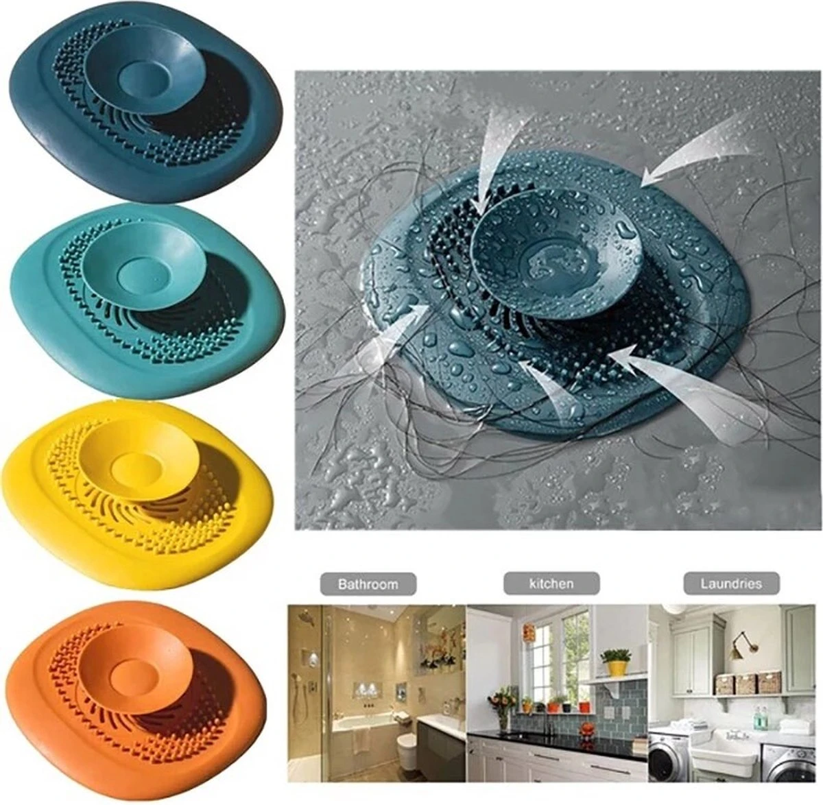 Merkloos Luxe Doucheputje Afvoer Plug Zeef Stopper Stop - Universele Haarfilter Haarvanger Gootsteenstop Afvoerstop Onderdeel Afvoerputje Stopper Putje Rooster Voor Wastafel Gootsteen Spoelbak Bad Douchebak Keuken Wasbak Badkuip Aanrecht - Siliconen - Blauw 1 Merkloos Luxe Doucheputje Afvoer Plug Zeef Stopper Stop - Universele Haarfilter Haarvanger Gootsteenstop Afvoerstop Onderdeel Afvoerputje Stopper Putje Rooster Voor Wastafel Gootsteen Spoelbak Bad Douchebak Keuken Wasbak Badkuip Aanrecht - Siliconen - Blauw