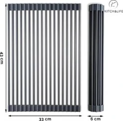 Kitch&Life Afdruiprek Oprolbaar - Mat Zwart - Pannenonderzetter - Afdruipmat - Keukenrek 3-in-1 -Dagelijkse Benodigdheden Winkel 1200x1185 1