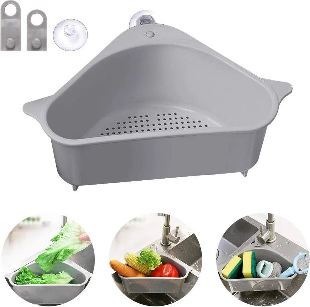 Cless - Gootsteenzeef – Grijs Zeef – Gootsteen Afvalbakje – Opvangbakje – Spoelbak – Afdruipbakje 1 Cless - Gootsteenzeef – Grijs Zeef – Gootsteen Afvalbakje – Opvangbakje – Spoelbak – Afdruipbakje