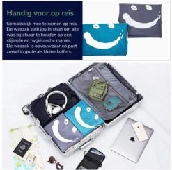 Wonair - Grote Waszak - 60x90cm - Hemelsblauw - Met Trekkoord En Draagband -Dagelijkse Benodigdheden Winkel 1200x1189