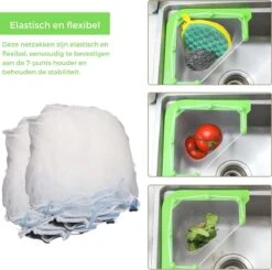 Merkloos Gootsteen Organizer - Gootsteen Afval Netje - Gootsteenontstopper - Spoelbak - Incl. 50 Netjes -Dagelijkse Benodigdheden Winkel 1200x1191 8