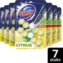 Glorix Power 5 Toiletblokken - Citroen - 7 X 2 Stuks - Voordeelverpakking -Dagelijkse Benodigdheden Winkel 1200x1198 95