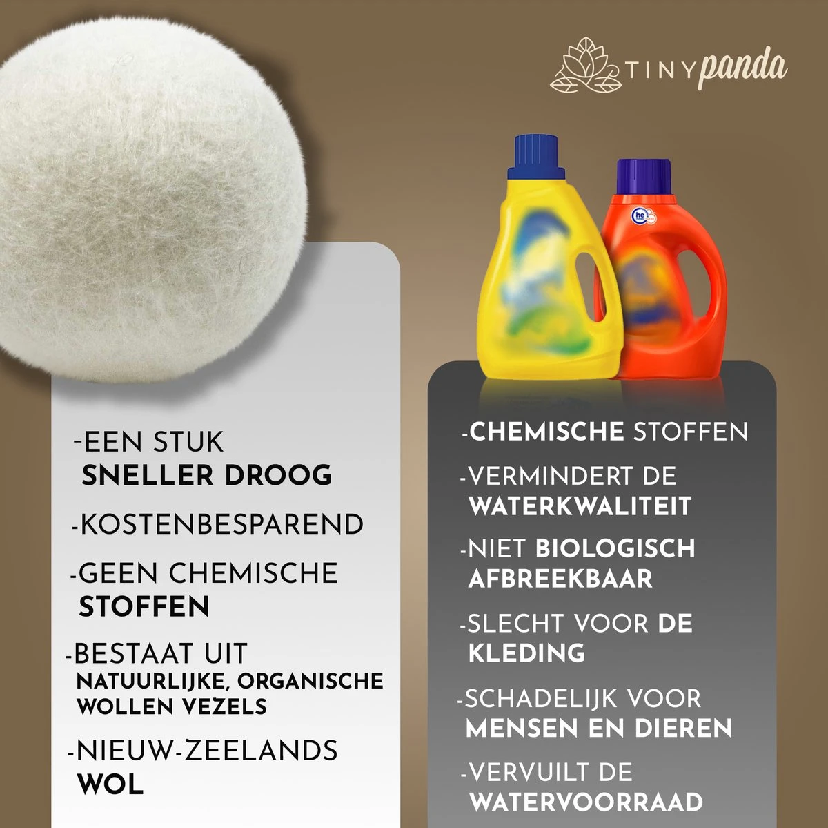Merkloos Droger Ballen XL 6 Stuks Inclusief Lavendelolie – Zero Waste Dryer Balls - Duurzaam – Wasverzachter – Herbruikbare Drogerballen – Droogt De Was Sneller – Tiny Panda 6 Merkloos Droger Ballen XL 6 Stuks Inclusief Lavendelolie – Zero Waste Dryer Balls - Duurzaam – Wasverzachter – Herbruikbare Drogerballen – Droogt De Was Sneller – Tiny Panda - Afbeelding 6