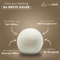 Merkloos Droger Ballen XL 8 Stuks – Zero Waste Dryer Balls - Duurzaam – Wasverzachter – Herbruikbare Drogerballen – Droogt De Was Sneller – Tiny Panda -Dagelijkse Benodigdheden Winkel 1200x1199 36