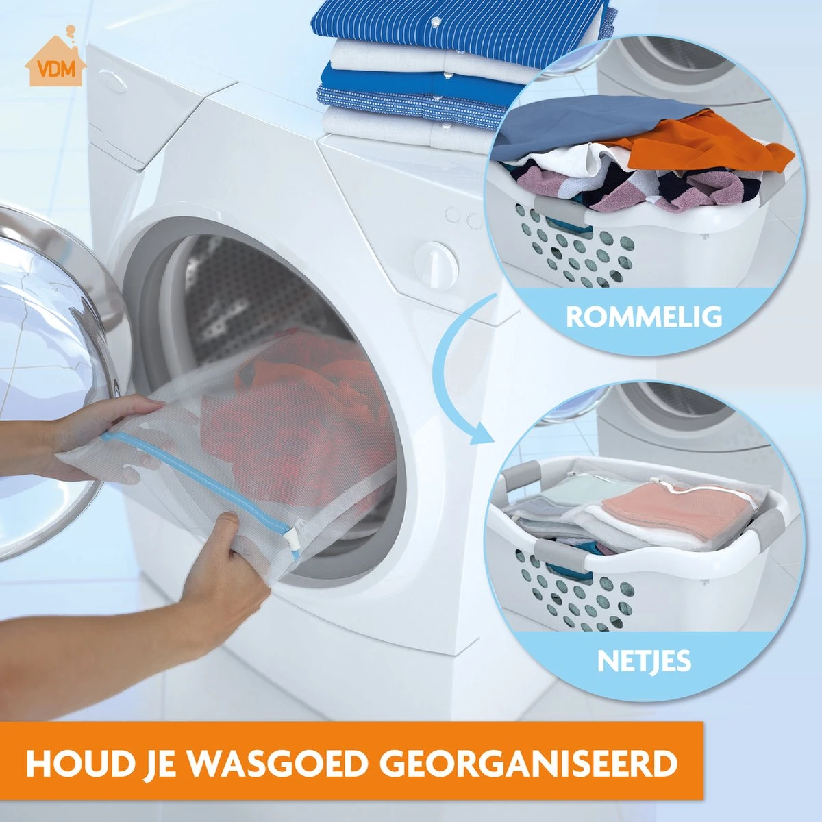 LaundrySpecialist Waszakken Voor Wasgoed - Set Van 3 Stuks - Ook Te Gebruiken Als Travel Organizer 2 LaundrySpecialist Waszakken Voor Wasgoed - Set Van 3 Stuks - Ook Te Gebruiken Als Travel Organizer - Afbeelding 2