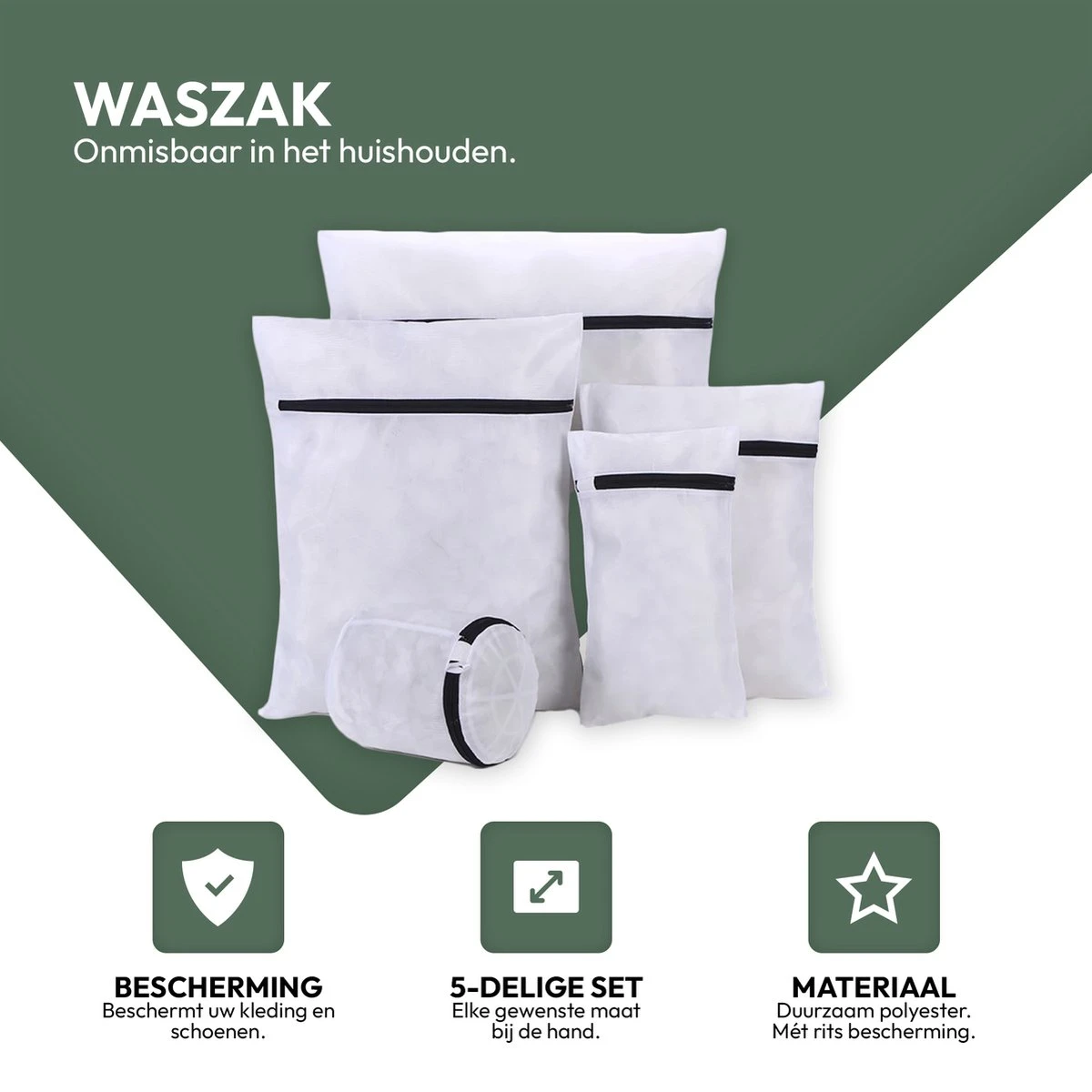 Merkloos Waszakken | Set Van 5 Waszakjes Met Rits - Waszak - Wasnet - Kledingzakjes - BH Was Zakjes - Laundry Bag Set Voor Ondergoed - Kleding - Delicaat Wasgoed - Wasmachine Zakjes - Wasgoed 7 Merkloos Waszakken | Set Van 5 Waszakjes Met Rits - Waszak - Wasnet - Kledingzakjes - BH Was Zakjes - Laundry Bag Set Voor Ondergoed - Kleding - Delicaat Wasgoed - Wasmachine Zakjes - Wasgoed - Afbeelding 7