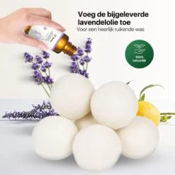 Tenify 6 XL Drogerballen + Extra Lavendel Olie - Wasbollen - Duurzaam - Schaapswol - Wasverzachter - Wasdrogerballen - Herbruikbare Droogballen - Energie Besparen -Dagelijkse Benodigdheden Winkel 1200x1200 1098