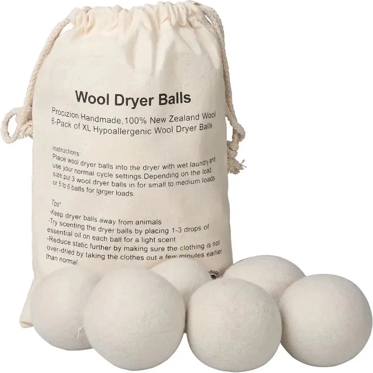 Wollen Drogerballen - Duurzaam & Milieuvriendelijk - Wasbol - Verkort Droogtijd - Droogballen - Hypoallergeen En Chemicaliënvrij - Bespaar Op Energierekening - Wasdroger Ballen - Wasbollen 1 Wollen Drogerballen - Duurzaam & Milieuvriendelijk - Wasbol - Verkort Droogtijd - Droogballen - Hypoallergeen En Chemicaliënvrij - Bespaar Op Energierekening - Wasdroger Ballen - Wasbollen