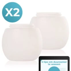 FAVE Doseerbol - Wasbollen - Drogerbollen - Transparant - Doseerdop - 230ml - 2 Stuks - Inclusief E-book