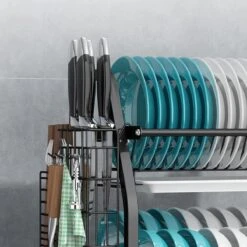 Merkloos Afdruiprek - Afdruiprek Met Lekbak - Afwas - Metaal - Zwart - RVS Afwasrek -Dagelijkse Benodigdheden Winkel 1200x1200 1283