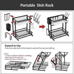 TammaT - Afdruiprek Met Lekbak 2 Laags – Inklapbaar - Afwasrek – Met 2 Lekbakken – Extra Accessories Voor Servies En Snijplanken - RVS - 38x35x26,5cm 14 TammaT - Afdruiprek Met Lekbak 2 Laags – Inklapbaar - Afwasrek – Met 2 Lekbakken – Extra Accessories Voor Servies En Snijplanken - RVS - 38x35x26,5cm -Dagelijkse Benodigdheden Winkel 1200x1200 1365