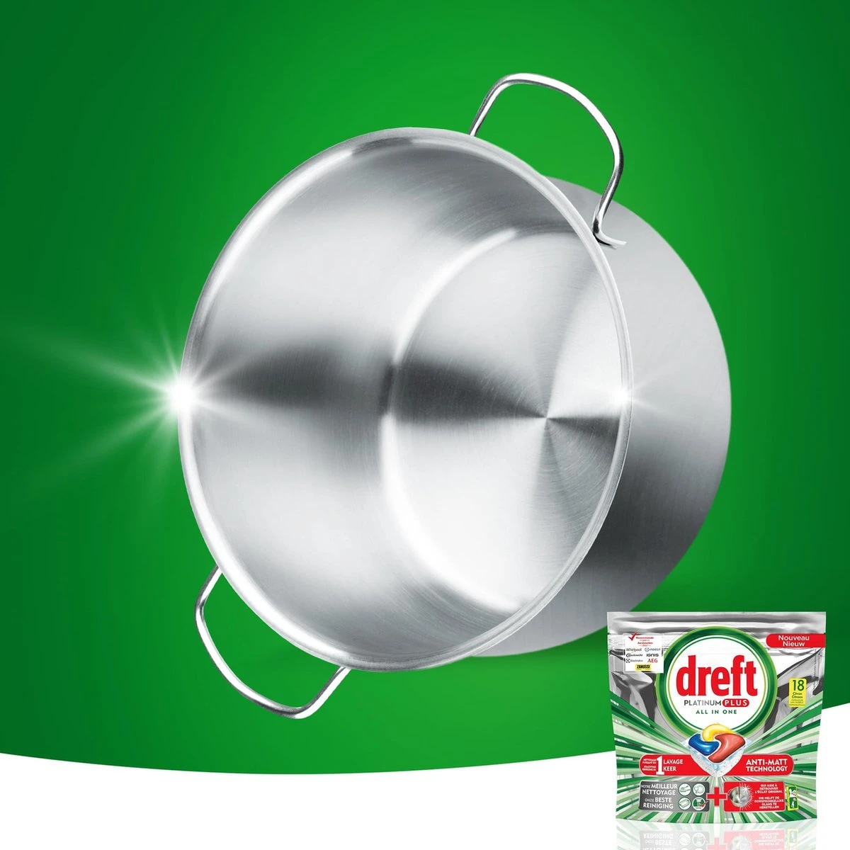 Dreft Platinum Plus Citroen - Voordeelverpakking 5x18 Stuks - Wasmiddel Capsules 2 Dreft Platinum Plus Citroen - Voordeelverpakking 5x18 Stuks - Wasmiddel Capsules - Afbeelding 2