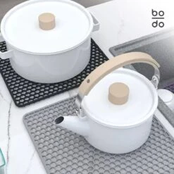 BODO Gootsteenmat Siliconen Donker Grijs - 34.5 X 34.5 Cm - Keuken Accessoires - Gootsteen Beschermer - Onderzetters Siliconen - Anti Kras -Dagelijkse Benodigdheden Winkel 1200x1200 1688