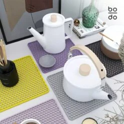 BODO Gootsteenmat Siliconen Donker Grijs - 30.5 X 30.5 Cm - Keuken Accessoires - Gootsteen Beschermer - Onderzetters Siliconen - Anti Kras - Gootsteen Accessoires -Dagelijkse Benodigdheden Winkel 1200x1200 1691