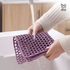 BODO Gootsteenmat Siliconen Donker Grijs - 30.5 X 30.5 Cm - Keuken Accessoires - Gootsteen Beschermer - Onderzetters Siliconen - Anti Kras - Gootsteen Accessoires -Dagelijkse Benodigdheden Winkel 1200x1200 1693