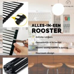Kitch&Life Afdruiprek Oprolbaar - Mat Zwart - Pannenonderzetter - Afdruipmat - Keukenrek 3-in-1 -Dagelijkse Benodigdheden Winkel 1200x1200 1705