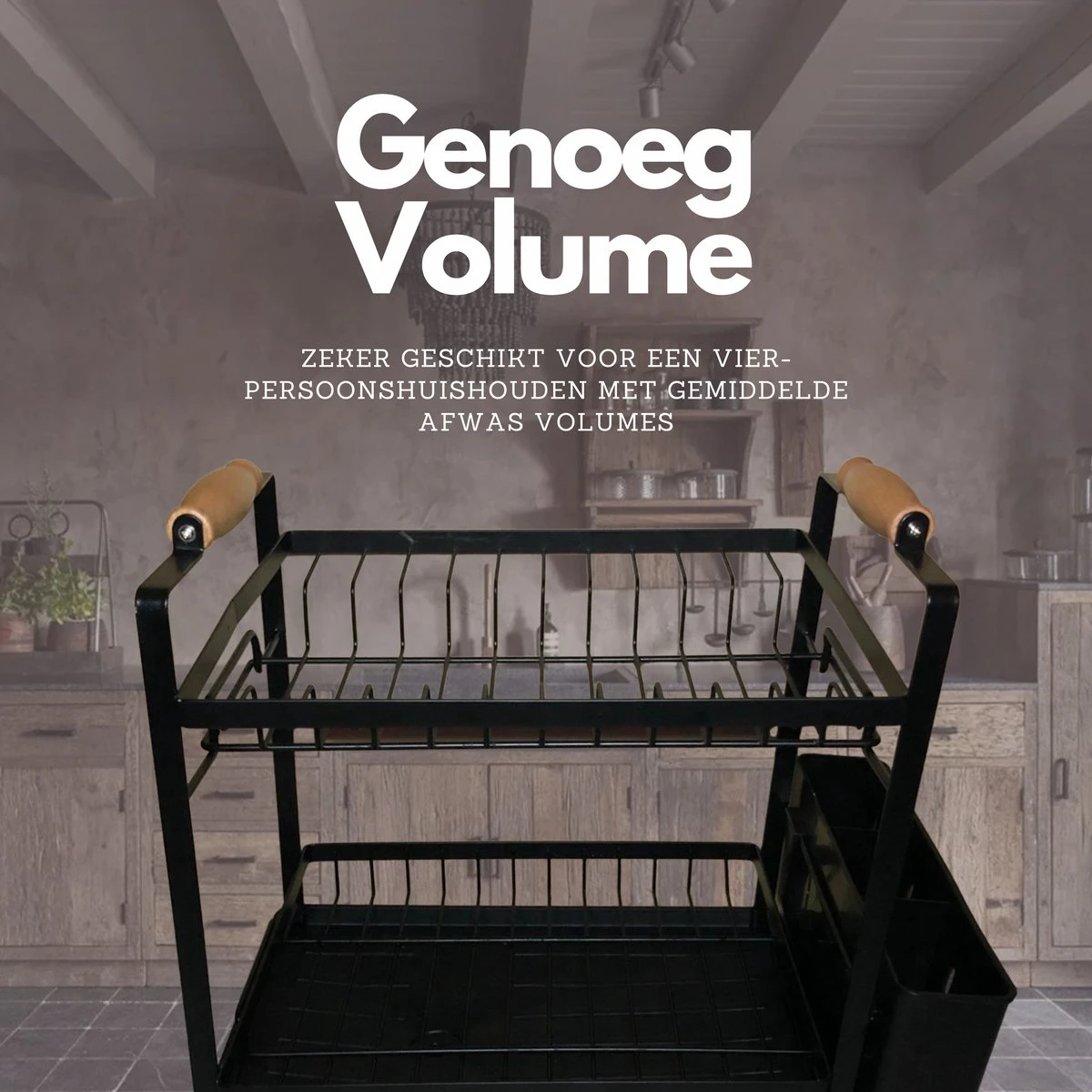 Afdruiprek - Zwart/ Met Flexibele Water Afvoer/ Borden, Pannen Bestek/ RVS/ Lichtgewicht/ Lekbak/ Luxe Uitvoering 4 Afdruiprek - Zwart/ Met Flexibele Water Afvoer/ Borden, Pannen Bestek/ RVS/ Lichtgewicht/ Lekbak/ Luxe Uitvoering - Afbeelding 4