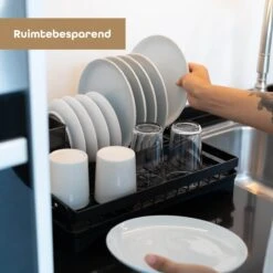 Baulk® - Afdruiprek - Afdruiprek Met Lekbak - Afwas - Droogrek Afwas - RVS - Bestekbak - Modern -Dagelijkse Benodigdheden Winkel 1200x1200 1757