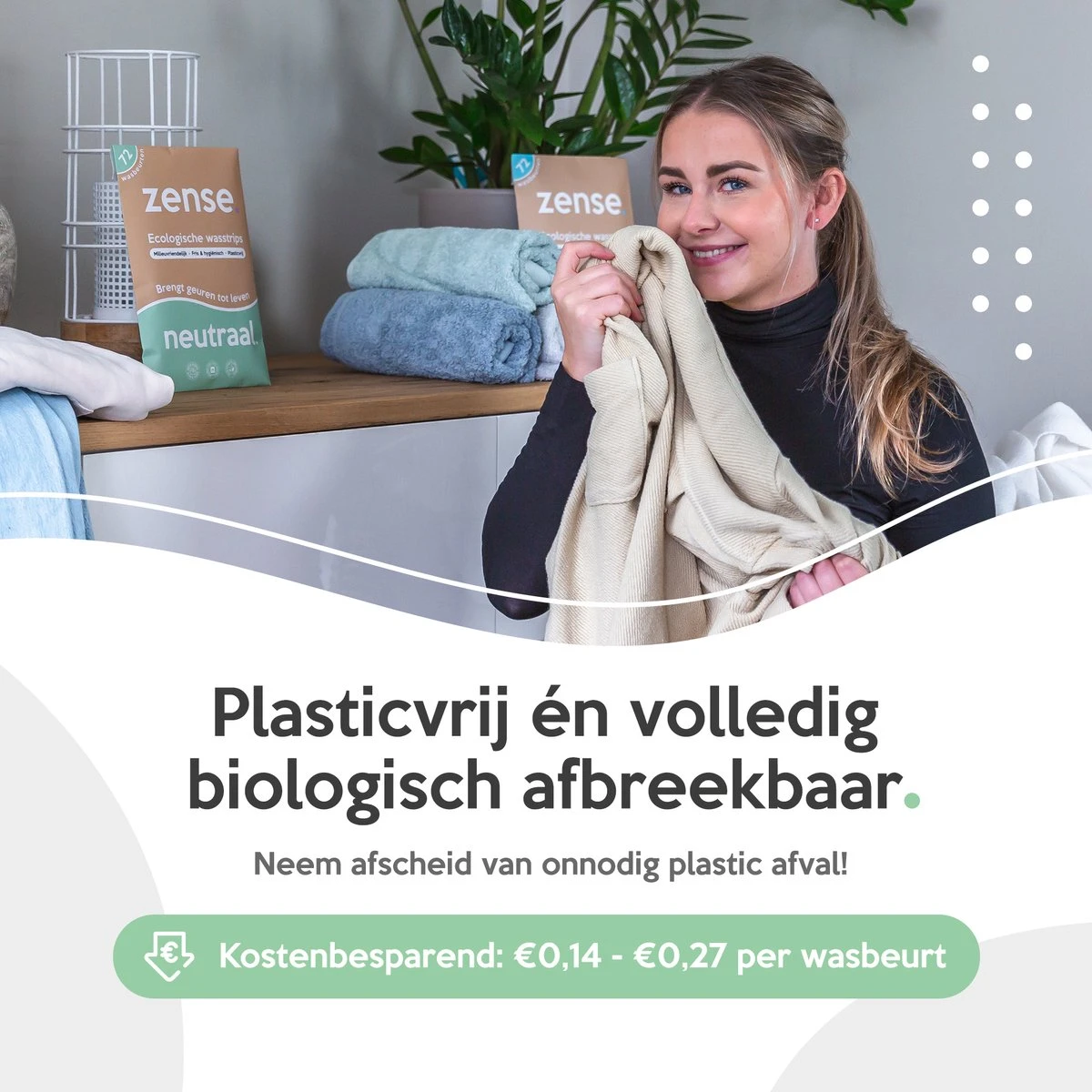 Zense Eco Wasmiddel Wasstrips - 72 Grote Wasbeurten - Ocean Breeze 3 Zense Eco Wasmiddel Wasstrips - 72 Grote Wasbeurten - Ocean Breeze - Afbeelding 3