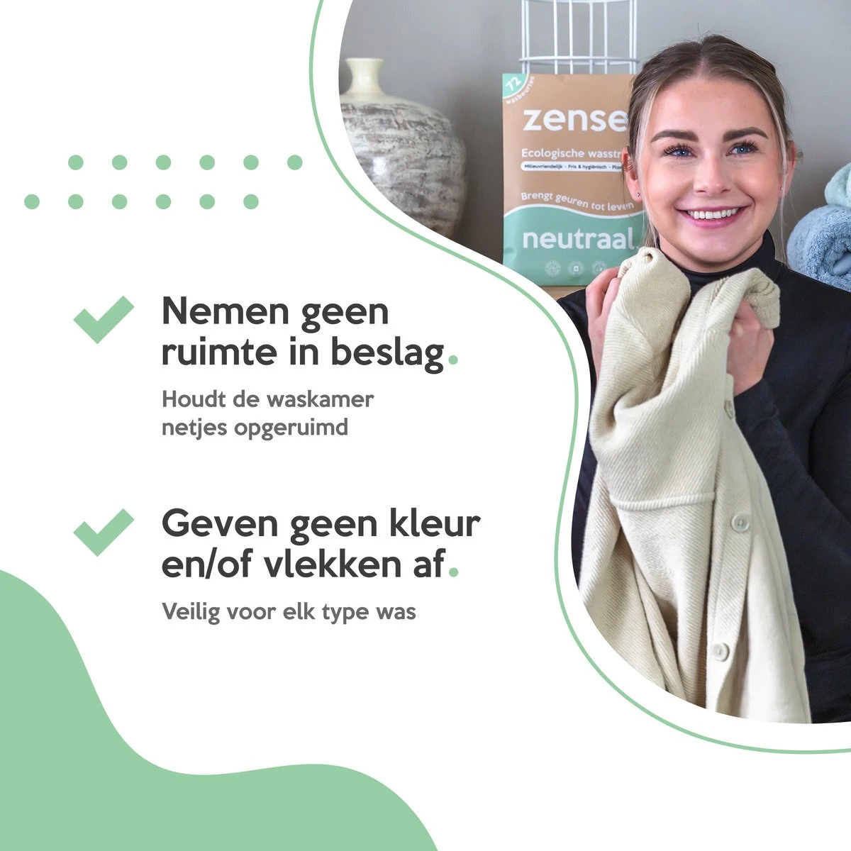 Zense Eco Wasmiddel Wasstrips - 72 Grote Wasbeurten - Ocean Breeze 7 Zense Eco Wasmiddel Wasstrips - 72 Grote Wasbeurten - Ocean Breeze - Afbeelding 7