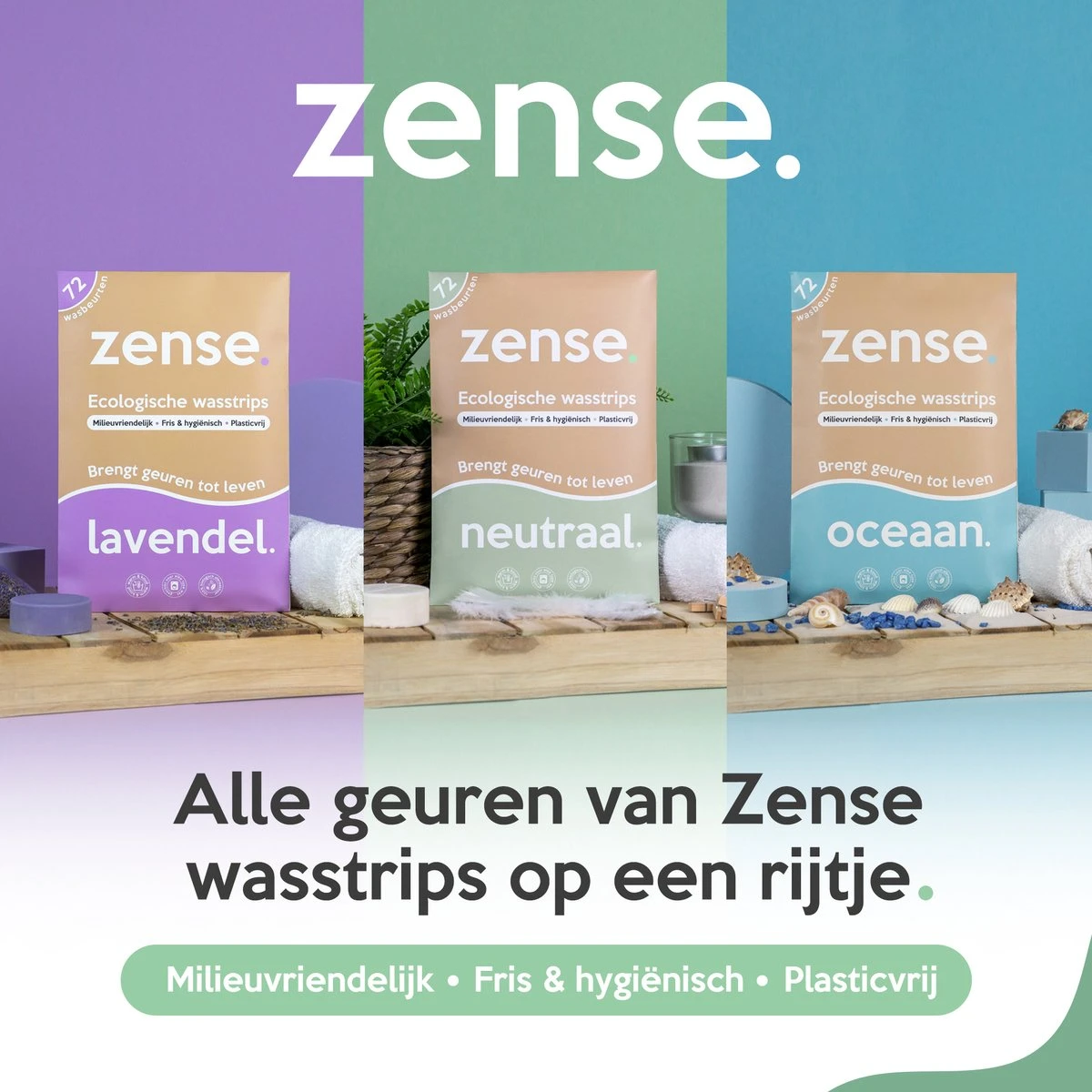 Zense Eco Wasmiddel Wasstrips - 72 Grote Wasbeurten - Ocean Breeze 8 Zense Eco Wasmiddel Wasstrips - 72 Grote Wasbeurten - Ocean Breeze - Afbeelding 8