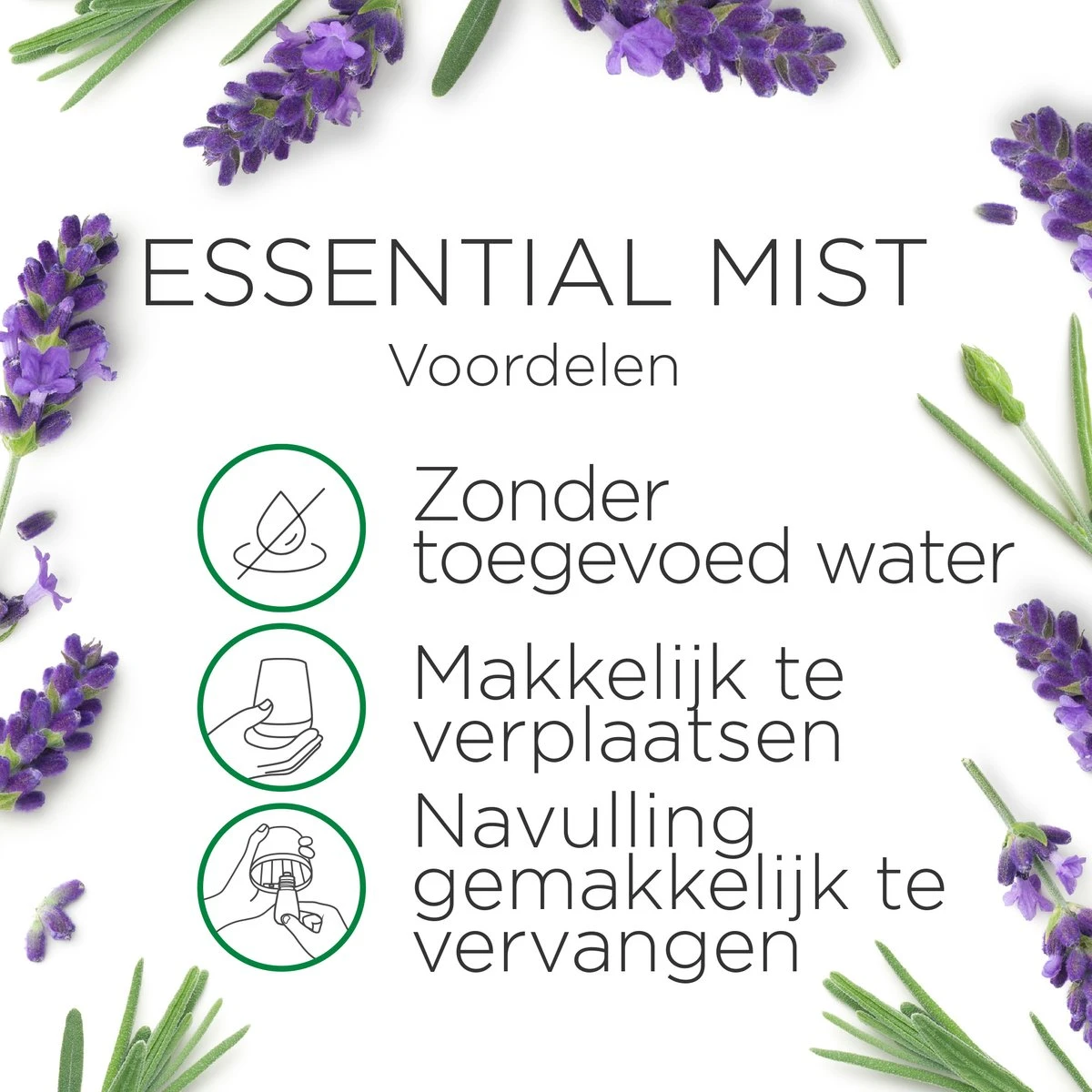 Air Wick Essential Mist Luchtverfrisser - Ontspannende Lavendel - 1 Zwart Apparaat + 2 Navullingen 2 Air Wick Essential Mist Luchtverfrisser - Ontspannende Lavendel - 1 Zwart Apparaat + 2 Navullingen - Afbeelding 2