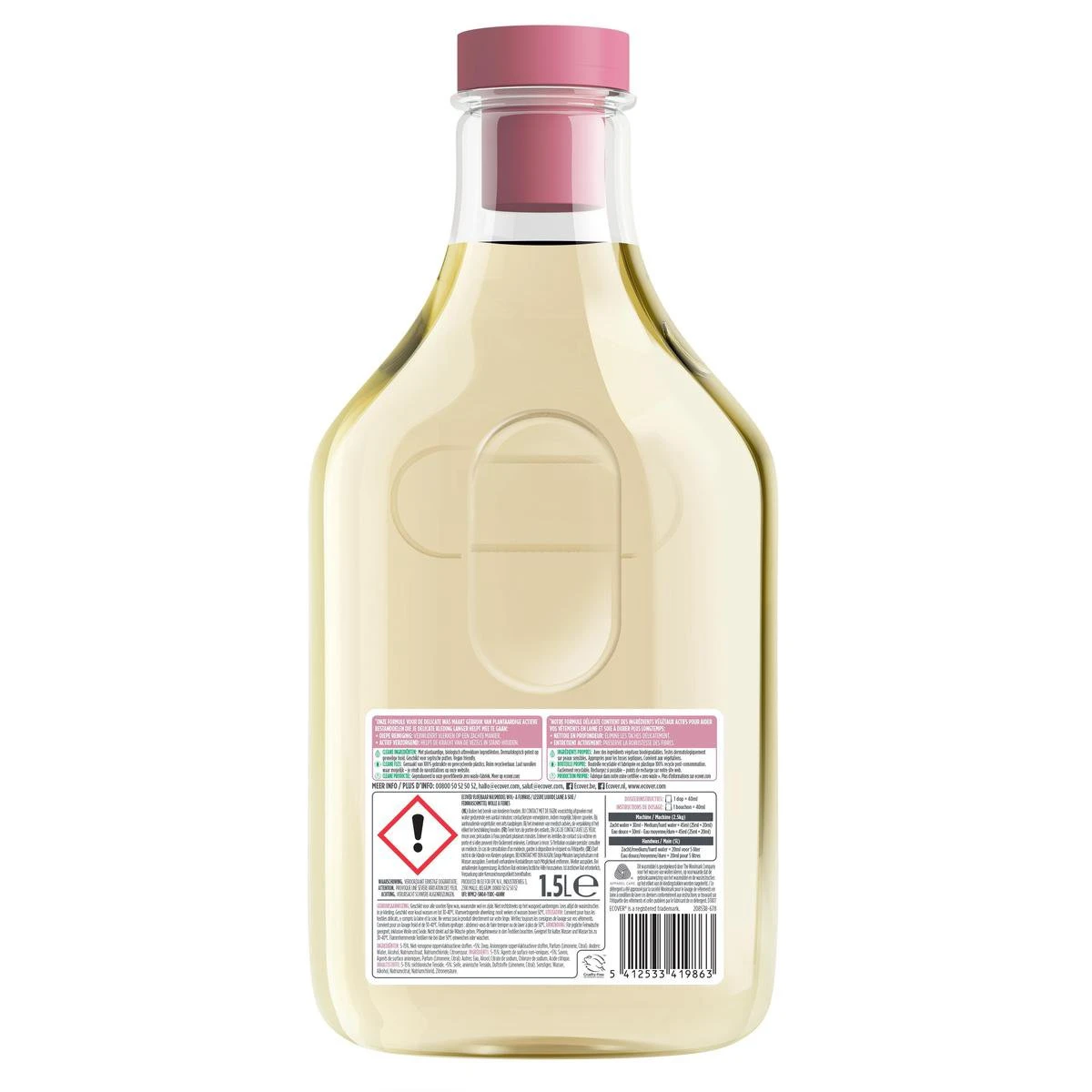 Ecover Wol & Fijnwasmiddel - Waterlelie & Groene Meloen - 1,5 L - 33 Wasbeurten 4 Ecover Wol & Fijnwasmiddel - Waterlelie & Groene Meloen - 1,5 L - 33 Wasbeurten - Afbeelding 4