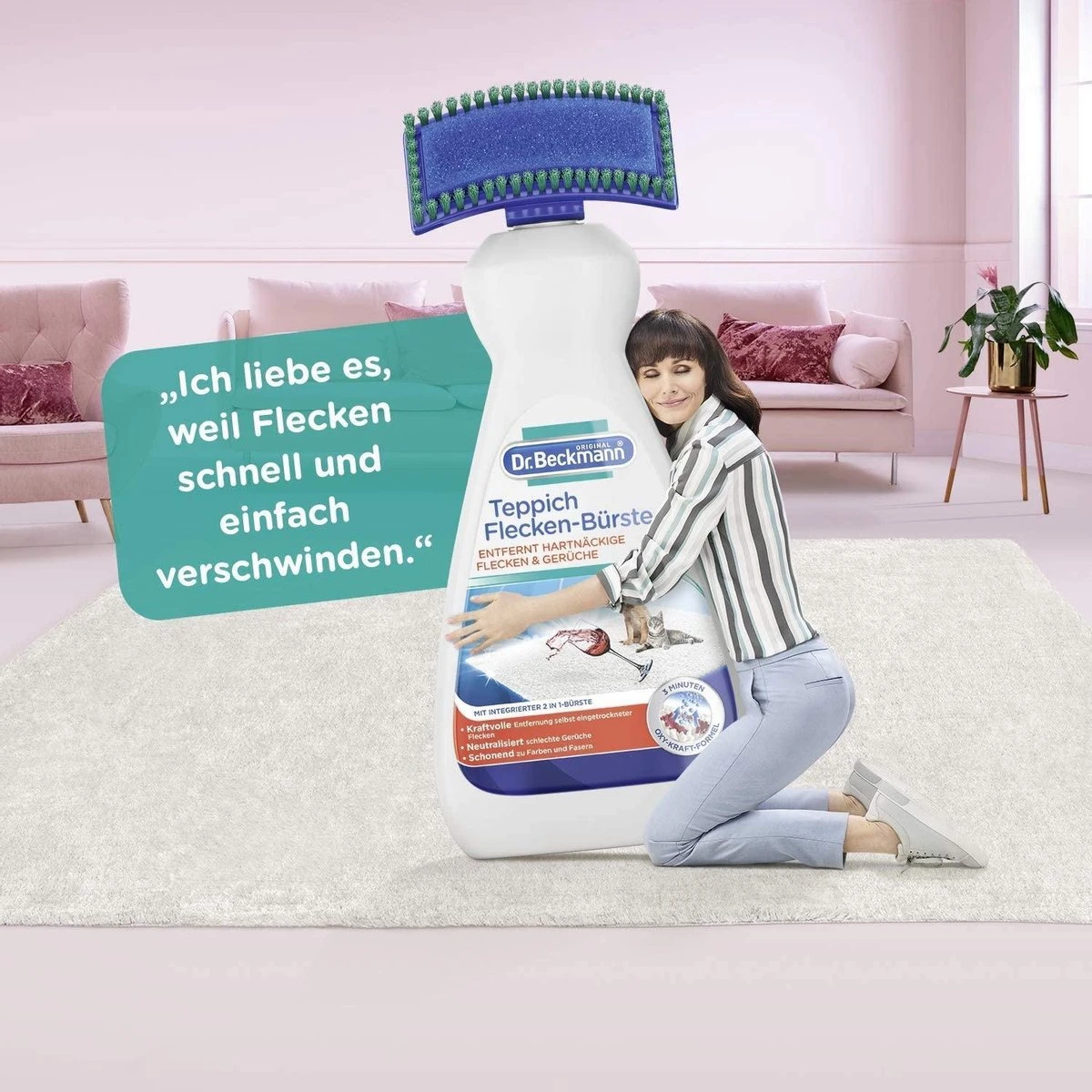 Dr. Beckmann Tapijtvlekkenborstel - Tapijtreiniging - Tapijt Vlekverwijderaar Met Borstel - Schoon Tapijt - Dierenvlekkenverwijderaar 3 Dr. Beckmann Tapijtvlekkenborstel - Tapijtreiniging - Tapijt Vlekverwijderaar Met Borstel - Schoon Tapijt - Dierenvlekkenverwijderaar - Afbeelding 3